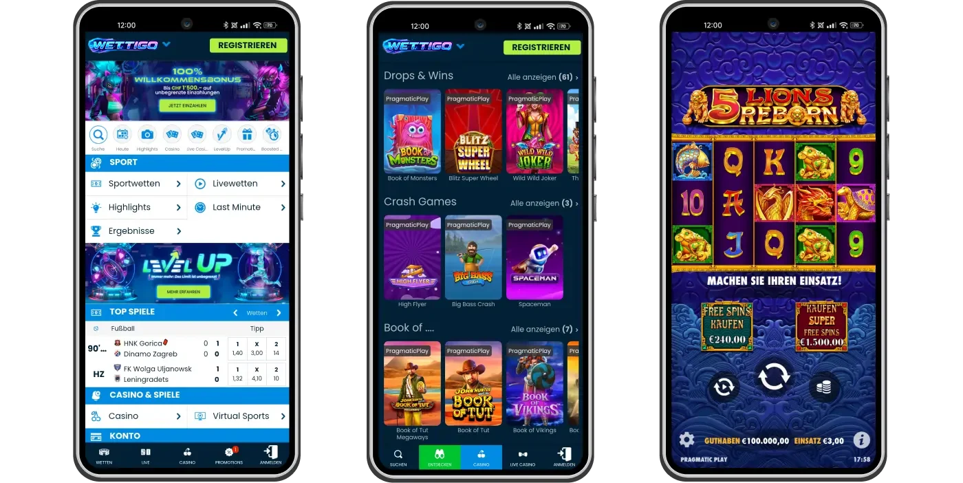 Mobile Version von Wettigo Casino