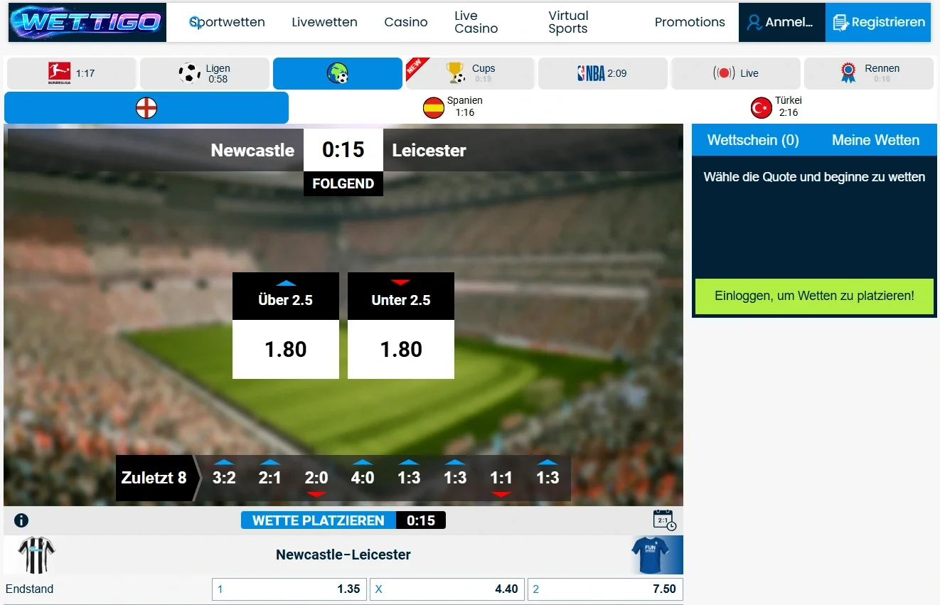 Sportwetten bei Wettigo